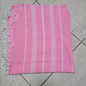 Pink and white Thin Turkish Towel